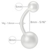 Evonix 14g 1.6mm Flexible Acrylic Banana Belly Button Ring Navel