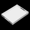 KEVLANG Glossy White Acrylic Serving Tray, 12x16Inch, Sturdy Kitchen Countertop