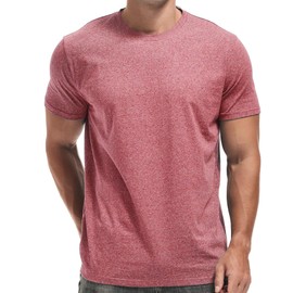 VEIISAR Crew Neck Tees Premium Men's T-Shirts - Soft and Fit Mens T-Shirt - Casual Stylish Tee for Men Red Gray 3XL