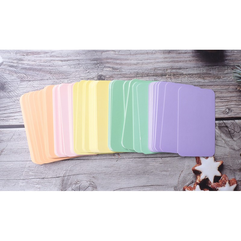 Sowaka 100 Pcs Mini Cards Blank Colorful Round Corner Cardboard