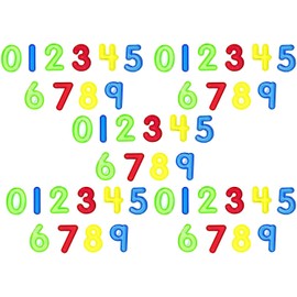 Think Fast Toys - Translucent Durable Acrylic Numbers in Assorted Colors (5 Sets of Numbers 0 Through 9, 50 Pieces Total) - STEM and Learning from Home Toys