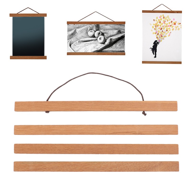 Teak Wood Magnetic Poster Hanger Frame Wooden Magnetic Hanger Frame