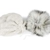styleBREAKER Unisex Plain Knitted Bobble Hat Fine Knitted with Fleece
