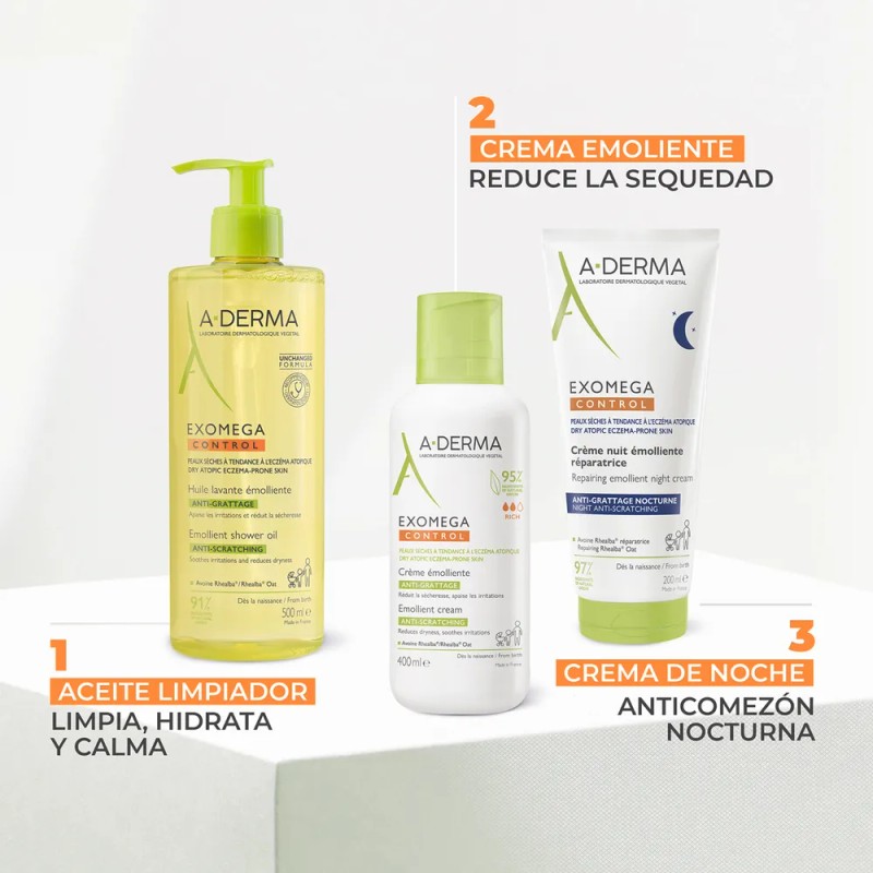 A-Derma Exomega Control Noche Emoliente Anti-Comezón 200 ml