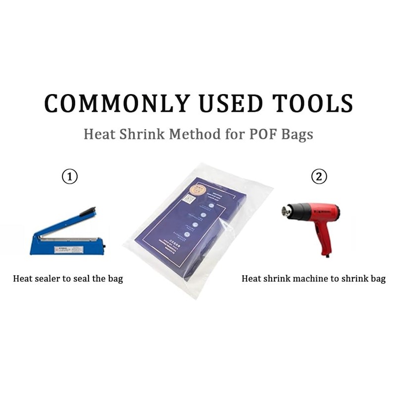 MITOB 100 Pack 4.3x5.9 inch Clear POF Heat Shrink Wrap
