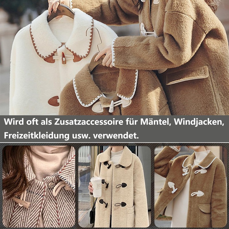QZKJQDD 4 Pairs Leather Toggle Clasps, Buttons Closure Jackets, Buttons