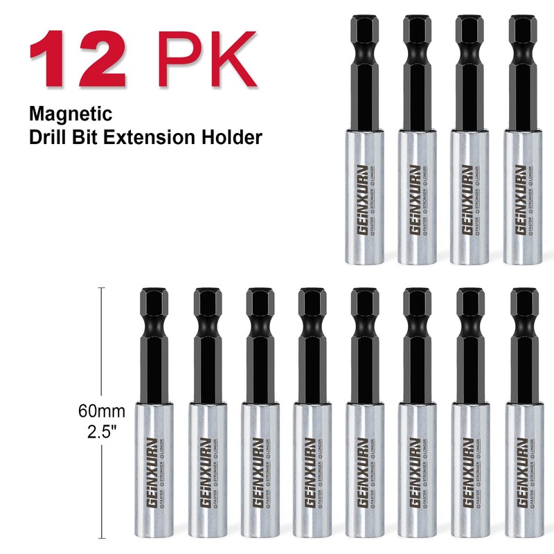 Geinxurn 12Pc 2.5 Inches Screwdriver Bit Holders, Cr-V Extension Socket
