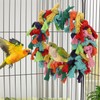 Bird Colorful Cotton Rope Hanging Ring Parrot Preening Grooming Chew