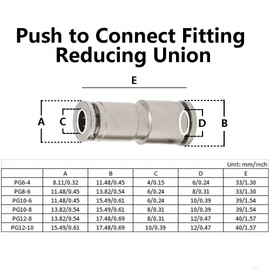 Straight Push to Connect Connector, 4-Pack PG6-4 Pneumatic Fitting Pipe Connector Set, Straight Push Connectors, Straight Push-in Pneumatic Connector, Push to Connect Air Quick Connect Pneumatic