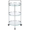 Organize It All Rolling 3 Tier Glass Circular Serving Cart