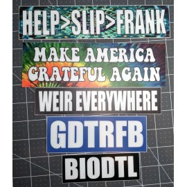 5-pack Grateful Dead Bumper Stickers V2 Jerry Garcia MAGA Weir Everywhere GDTRFB