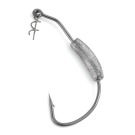 Alwonder Pack of 20 Weighted Hooks Wide Gape Offset Fishing Hooks Help Weighted Live Baits for Rubber Fish in Freshwater Saltwater, Fishing Over Weed Beds and Crowded Areas (2g, 1/0)