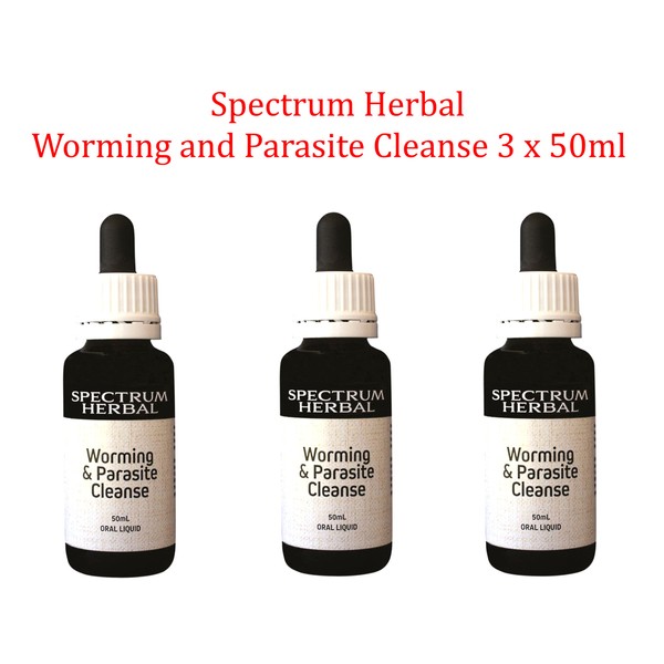 3 x 50ml Spectrum Herbal Worming & Parasite Cleanse ( total 150ml )