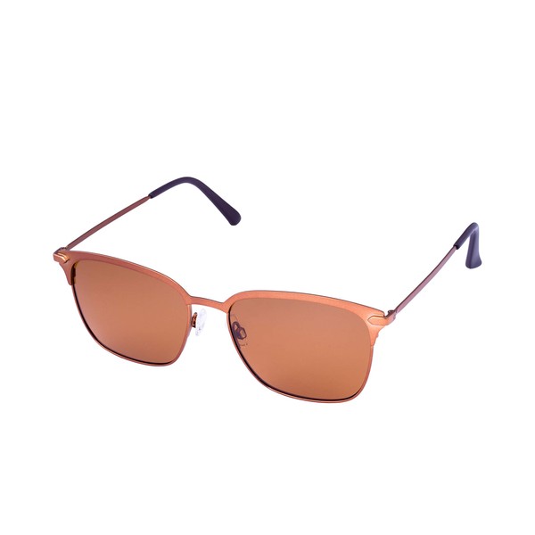 13Fifty SAN DIEGO Men's Polarized Sunglasses Metal Square Frame Brown