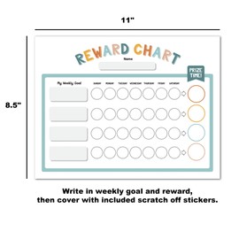 ScratchAway Reward Charts for Kids (2-Pack) Scratch Off Reward Charts with Scratch Off Stickers - Fun Reward Charts to Motivate Your Kids (8.5"x11")