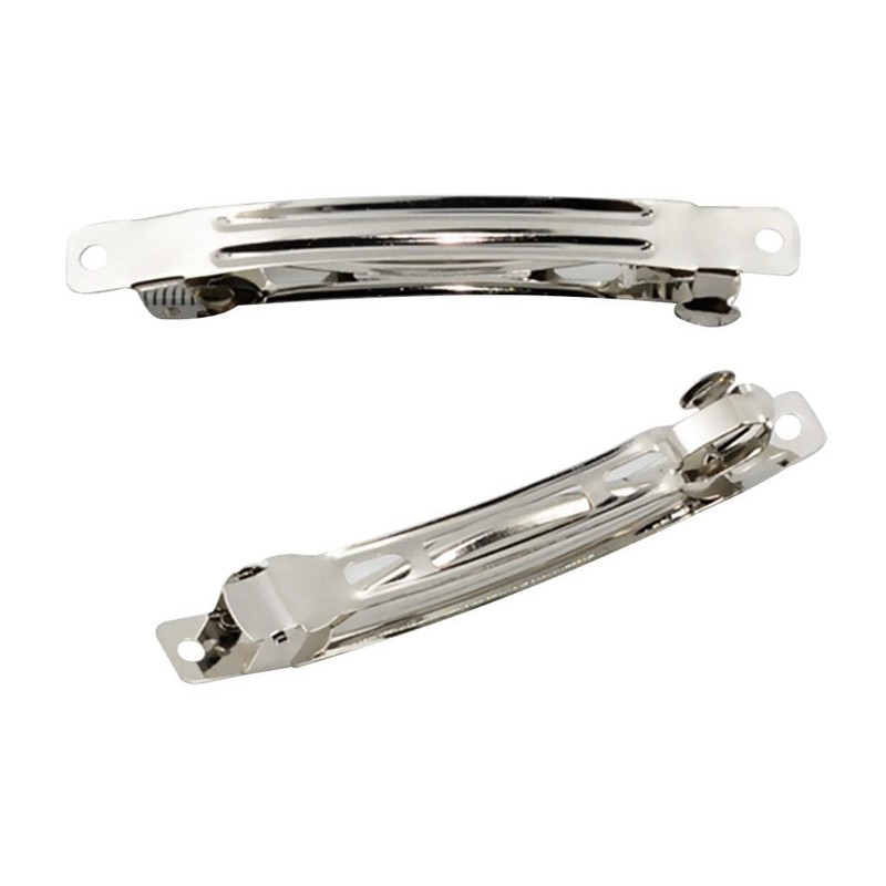 zalati Long Hair Clips French Barrette Metal Silver DIY Hair