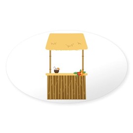 CafePress Tiki Aloha Bar Sticker Sticker (Oval 50 pk)