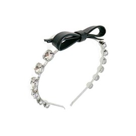 Avance Women's Headband with Rhinestones, Crystal Stones, Faux Leather, Ribbon, Cute, Adult, Popular, Hair Accessories, Ribbon, Bijou,