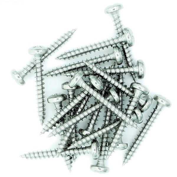 No.4 x 0.8 (3mm x 20mm) Pozi Pan Chipboard Screw - Stainless Steel (A2) (Pack of 20)