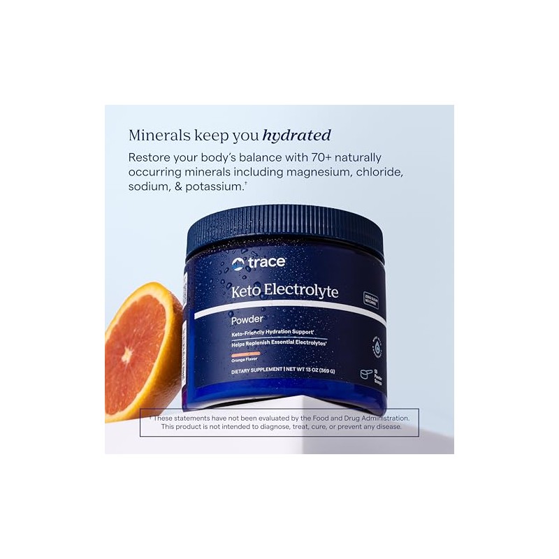 Trace Minerals Keto electrolitos cetogénicos en polvo, Naranja, 369 g