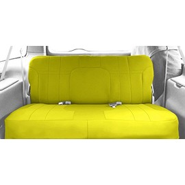 CalTrend Rear Solid Bench Seats, NeoSupreme Seat Covers for 2007-2011 Toyota Yaris Yellow Yellow Insert and Trim