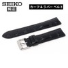 Seiko RS02C20BK Watch Band, 0.8 inches (20 mm), Leather, Rubber,