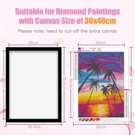 ZYNERY 10 Pack Diamond Painting Frames, Diamond Art Frames for 12x16in/30x40cm Diamond Painting Canvas, Diamond Painting Accessories Magnetic Frame for Wall Window Door Home Decor (Inner Size 25x35cm)