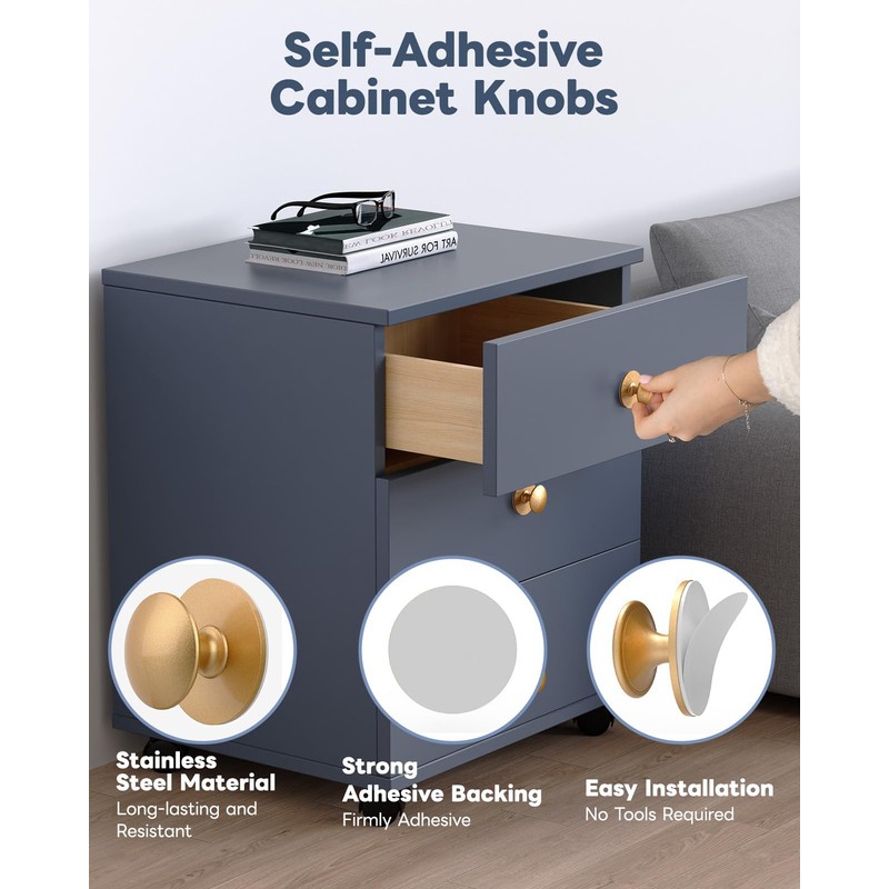 Anobeyi 5 Pack Self Adhesive Cabinet Knobs, No Drilling Self