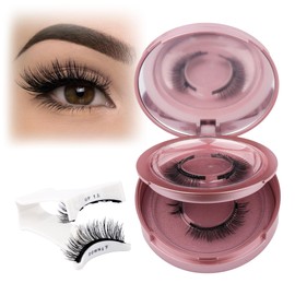 GEMERRY 2 Pairs Magnetic Eyelashes Natural Look Two Different Eyelashes Magnetic Reusable with 1 Piece Pliers 3D Eyelashes Magnetic Kit (Style-XCH03)