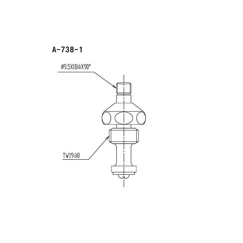 LIXIL INAX A-738-1 Fixed Frame Spindle for Shower Bath Faucet