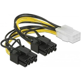 Delock Power Cable 6pin PCIE 2 x 8 Pin PCI-E Female/Male 0.15 m