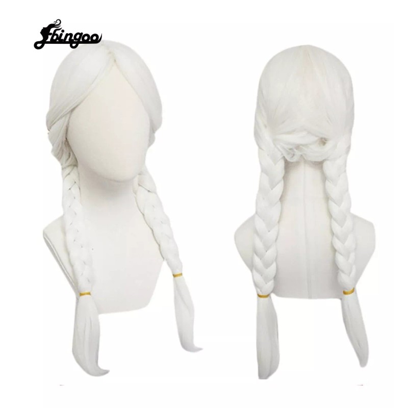 OEM Peluca Sintética Mama Coco Cosplay Peluca Blanca Nieve Larga