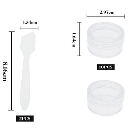 Small Sample Pots 10PCS 5ml Travel Pots for Toiletries Mini Wide Mouth Plastic Jars with Lids Leakproof Sample Containers for Creams, Lotions, Cosmetics, Beads, Nail Art Glitter, Transparent