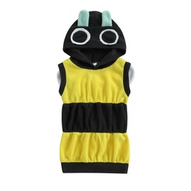 Toddler Baby Boy Girl Holloween Costume Hungry Caterpillar Costume Fleece Hooded Sweatshirt Kids Bee Cosplay Party Outfits (Yellow, 4-5T)