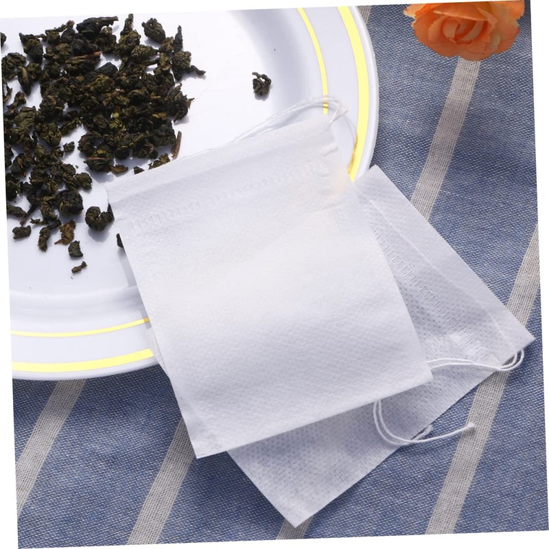 Ciieeo 100pcs Non-Woven Drawstring Tea Filter Bags for Loose Leaf