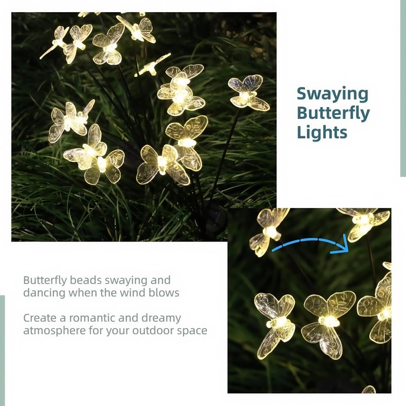 BAIRAYEN Solar Garden Lights Outdoor Waterproof 4 Pack 32 LED