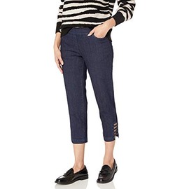 SLIM-SATION Women's Misses Petite Size Pull On Solid Corp with Real Front & Back Pockets & Straps, Denim, 10