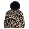 NC Fashion Children's Knitted Hat with Leopard Print Leopard Faux