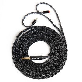 keephifi KBEAR ST12 Plus 2Meters Black IEM Cable 3.5MM 2PIN Type, 8-Strand 4N OFC Silver-Plated Upgraded Cable for KZ AS10 ZST ES4 ES3 BA10, CCZ CRA C10, TRN V80 V20