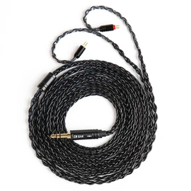 keephifi KBEAR ST12 Plus 2Meters Black IEM Cable 3.5MM 2PIN Type, 8-Strand 4N OFC Silver-Plated Upgraded Cable for KZ AS10 ZST ES4 ES3 BA10, CCZ CRA C10, TRN V80 V20