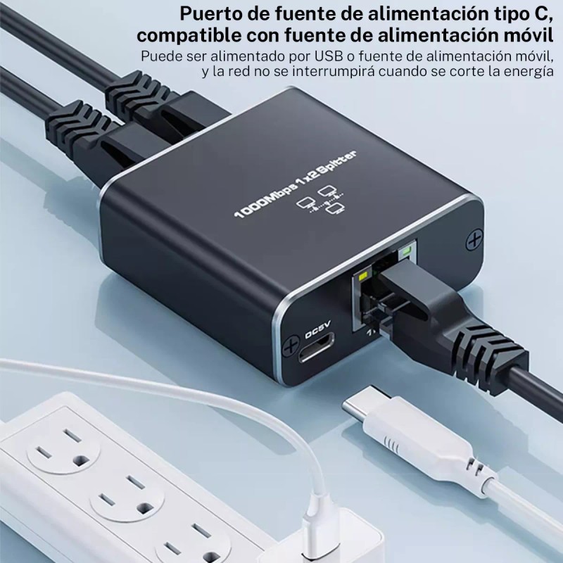 Gomia Divisor De Red Gigabit Rj45 Puerto De Red 1