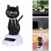 2Pcs Black Solar CatDoll Dancing Cat,Figure Car Ornament,Dancing Ornaments Solar