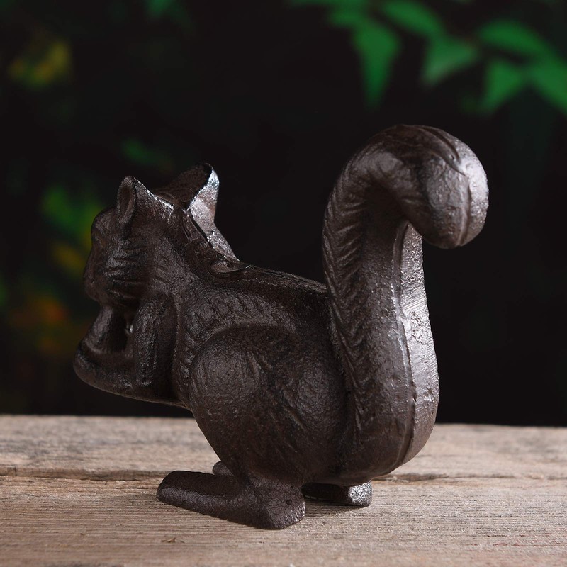 BRASSTAR Cast Iron Squirrel Statue Garden Home Office Desk Decor