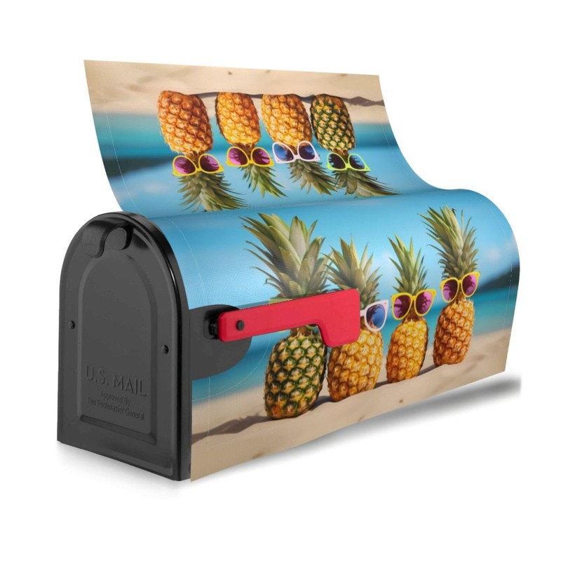 Mantaiyuan Mailbox Cover Funny Tropical Summer Beach Pineapples Mailbox Covers