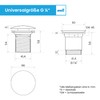 Bächlein Universal Drain Fitting without Overflow (Brushed Stainless Steel) -