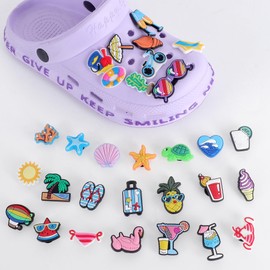 Wioklwe 25PCS Charms Set - Various Kawaii Shoe Decorations for Fashionable Shoe Accessories for Pins Girls Boys Kids Teens