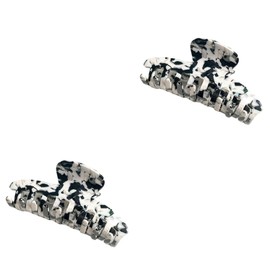 DOITOOL 2 Pcs Elegant Cow Pattern Women Hair Clip Long-time Use Ponytail Claw Stylish Jaw Clip for Fashion Decor