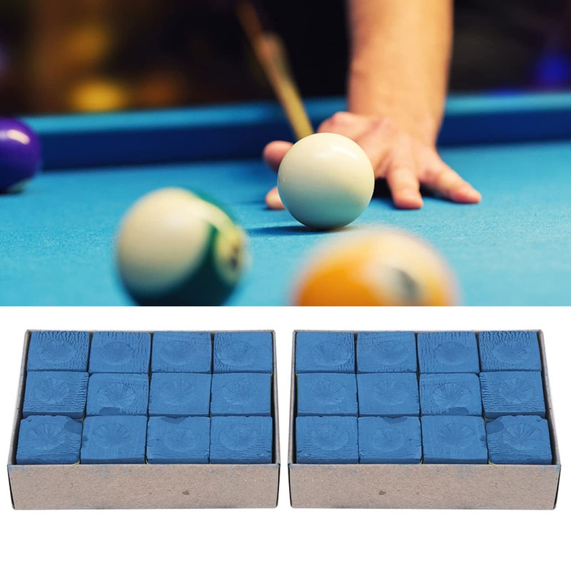 QANYEGN 24pcs NoSlip Cues Tip Chalk, Pool Chalk Cubes, Cues