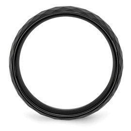 Auriga Fine Jewelry Ceramic Black Faceted 7.5mm Polished Band Size 8