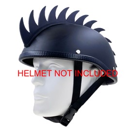 Hot Rides Punk Rubber Mohawk Warhawk Wig Accessory Stick On Helmet for Ski Skate Bike Biker Bicycle Scooter Motorcycle Helmet (Sharkfin - Black)